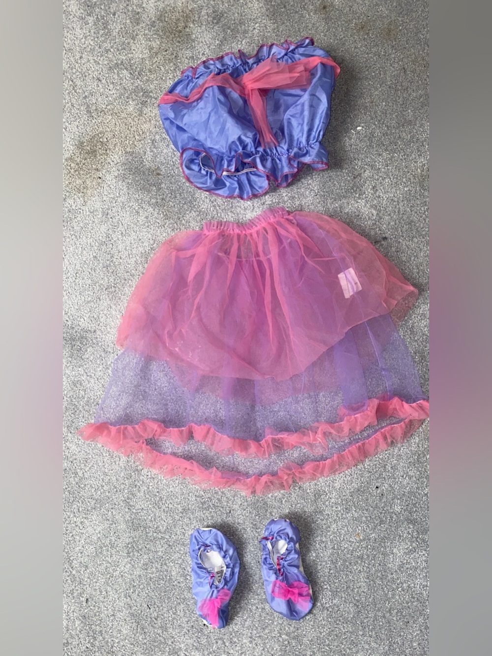 Girls Purple and Pink Tulle Princess Costume Skirt - Unbranded